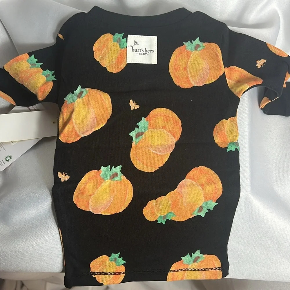 Burt’s Bees Baby Midnight Pumpkin Organic Pjs Set Cotton Size 12 Months Fall - Picture 9 of 9